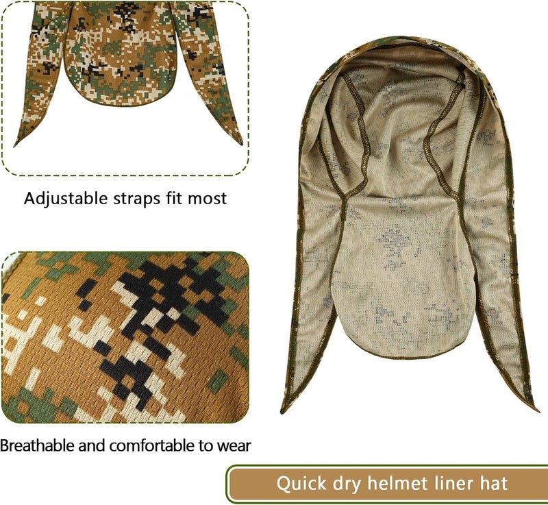DOCILA 3 Pcs Do Rags for Men Skull Cap Bandana Hat Breathable Helmet Linner Beanie - Image 5